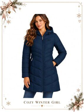 Women's Long Quilted Puffer Parka Jacket with Hood, Winter Coat